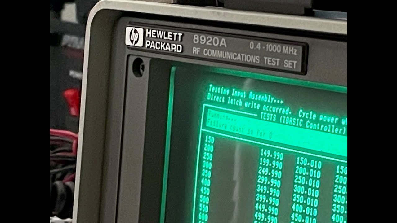 Monitor de Serviço HP 8920a - RF diagnostics Self Test