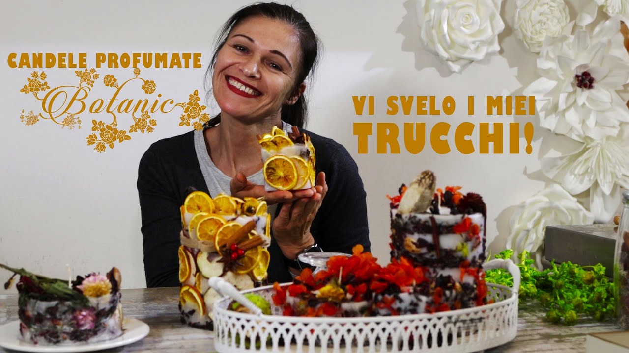 Tutorial come fare una candela profumata in stile botanico con fiori  stabilizzati e frutta essiccata 