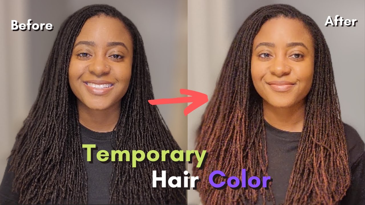 Temporary Hair Dye on Microlocs - YouTube