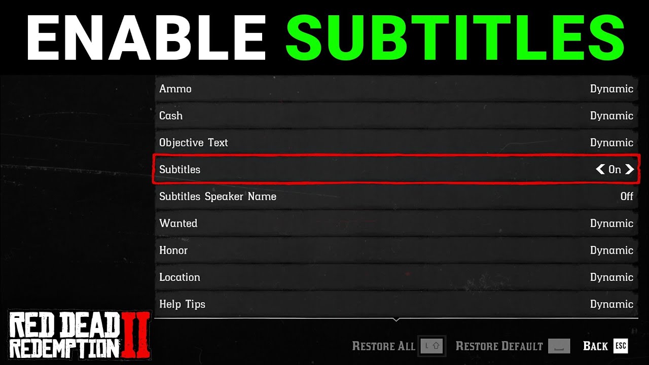 Subtitle Panel Rdr2 How to Enable Subtitles in Red Dead Redemption 2 (Updated) - YouTube