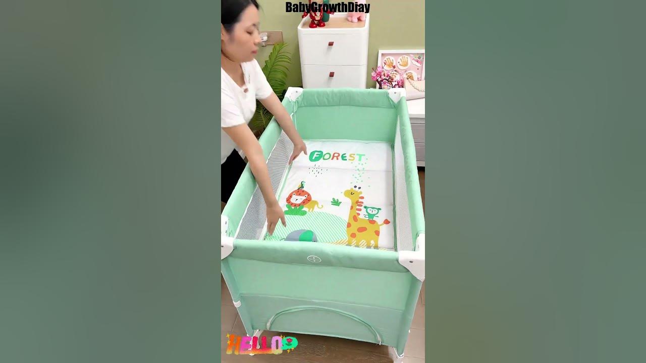 Tired of Heavy Baby Cribs?     Discover the Foldable Baby Cot Portable Solution! #Shorts