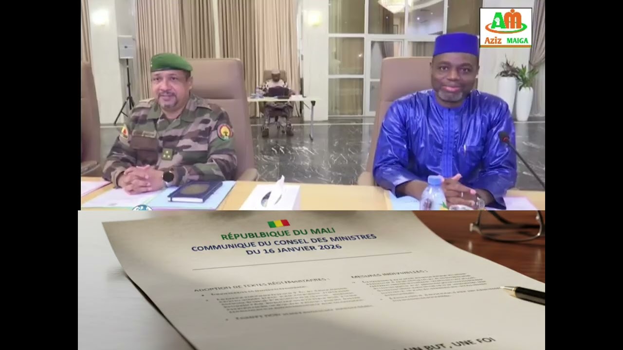MALI 🇲🇱 | Communiqué du conseil de ministres du 16 janvier 2026.