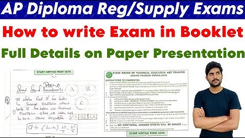 How to write exams in booklet | full details on paper presentation for diploma exams | sbtet ap & tg
