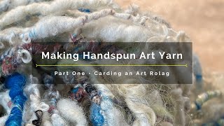 Carding wool on a blending board to make art yarn