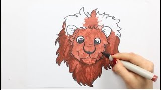 كيفية رسم ولون الأسد - How To Draw a Lion