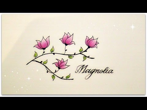 how to draw flowers for beginners - magnolia for beginners ...