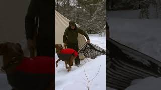 Winter Camping with a Wood Stove and Canvas Tent