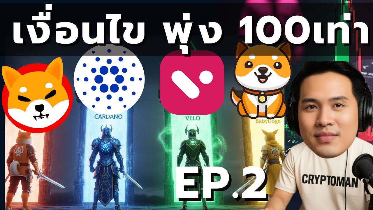 ⁣EP.2 เส้นทางสู่ 100 เด้ง! เจาะลึก SHIB, Cardano, Velo, BabyDoge (พร้อมคำเตือน!)