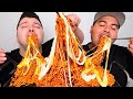 EXTREMELY CHEESY SUPER SPICY 'PESTO' FIRE NOODLES • Mukbang & Recipe