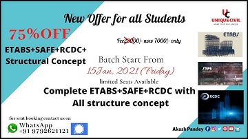 Etabs+SAFE+RCDC+Structural Concept complete Course||By- Akash Pandey||