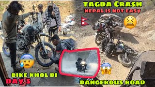 Nepal ke Rara mai Sahiba ka tagda Crash 😭 puri Bike kholni padh gyi 😰 Too Much Dangerous Road😱 Day 5