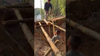 Smart combinations make work easier #ChoppingWood #WoodenStructureConstruction #ALoggersDa