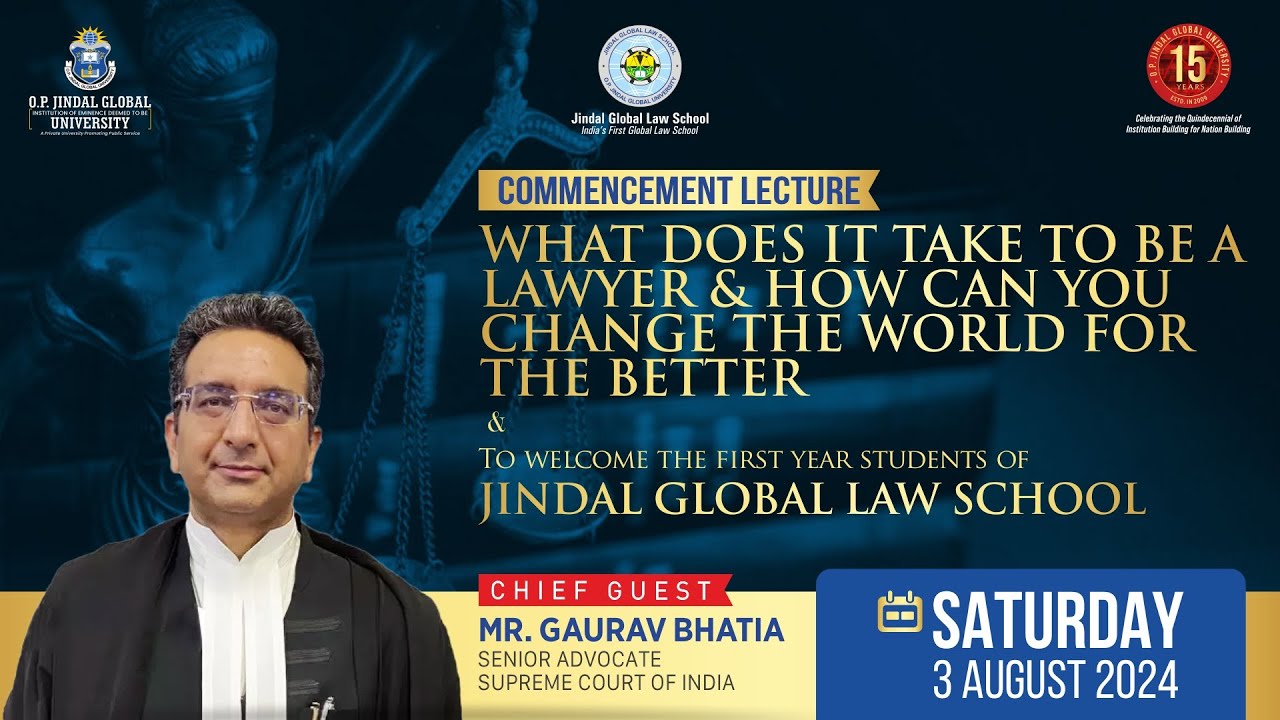 Commencement Lecture 2024 | Jindal Global Law School - YouTube
