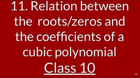 11. Relationship between zeros and coefficients of a cubic polynomial