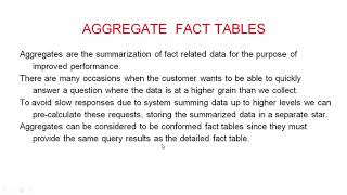 1 19 AGGREGATE  FACT TABLES