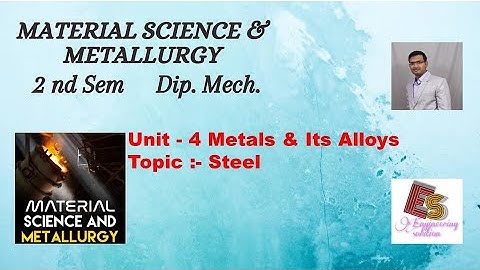 MSM Unit - 4 Metals & Its Alloys Topic - Steel  By P. N. Chhaniyara