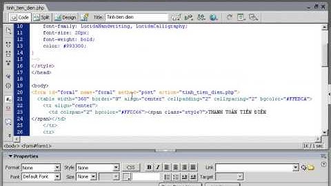 Lập trình PHP   Tạo Form Tính tiền điện
