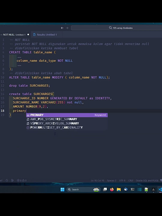 Oracle not null constraint youtube