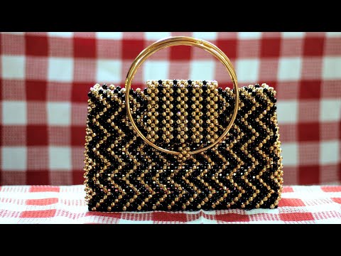 How to Make a Beaded Handbag With Seed Beads Or bag Beads. #beadedbag #beadbagtutorials