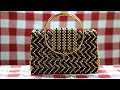 How to Make a Beaded Handbag With Seed Beads Or bag Beads. #beadedbag #beadbagtutorials #minibeadbag