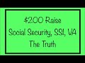 $200 Raise for Social Security, SSI, VA in 2021 - The Truth