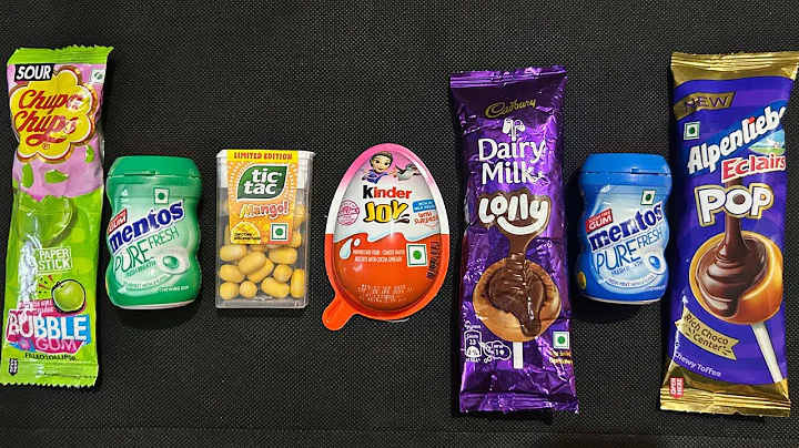 ASMR Most Popular Candys / some lots of colorful rainbow lollipop candy / unpacking chocolate eat