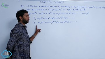 Binomial Theorem for positive integral index || Odd and even terms || Disk Telangana