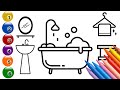 How to draw a bathroom | easy drawing | Learn to draw step by step@Drawing for kids