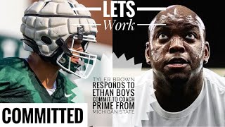 Tyler Brown RESPONDS To Ethan Boyd COMMIT To Coach Prime After Michigan State “LETS WORK”🦬