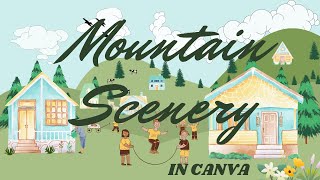 How to make a Mountain Scenery in Canva | canva painting screenshot 3