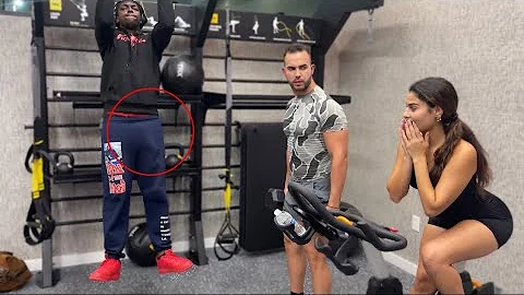 C🥒CUMBER 🥒 PRANK ON HIS GIRLFRIEND IN THE GYM! *Loyalty Test*