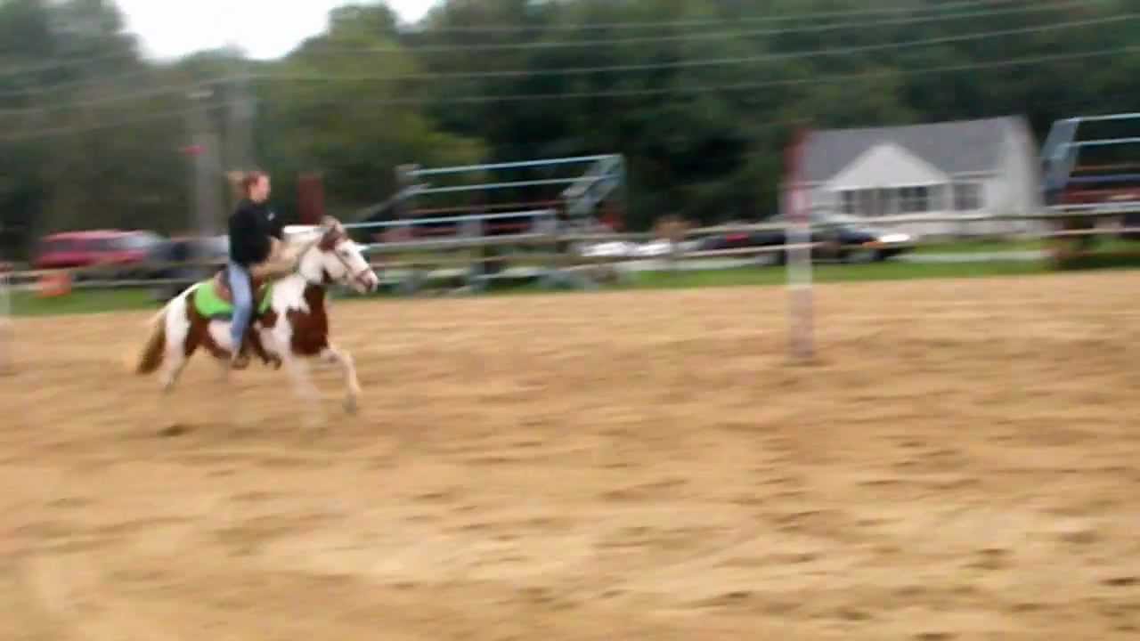 Haylie riding Joey for the first time.