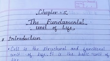 The Fundamental unit of life chapter 5 class 9 NCERT Book science notes