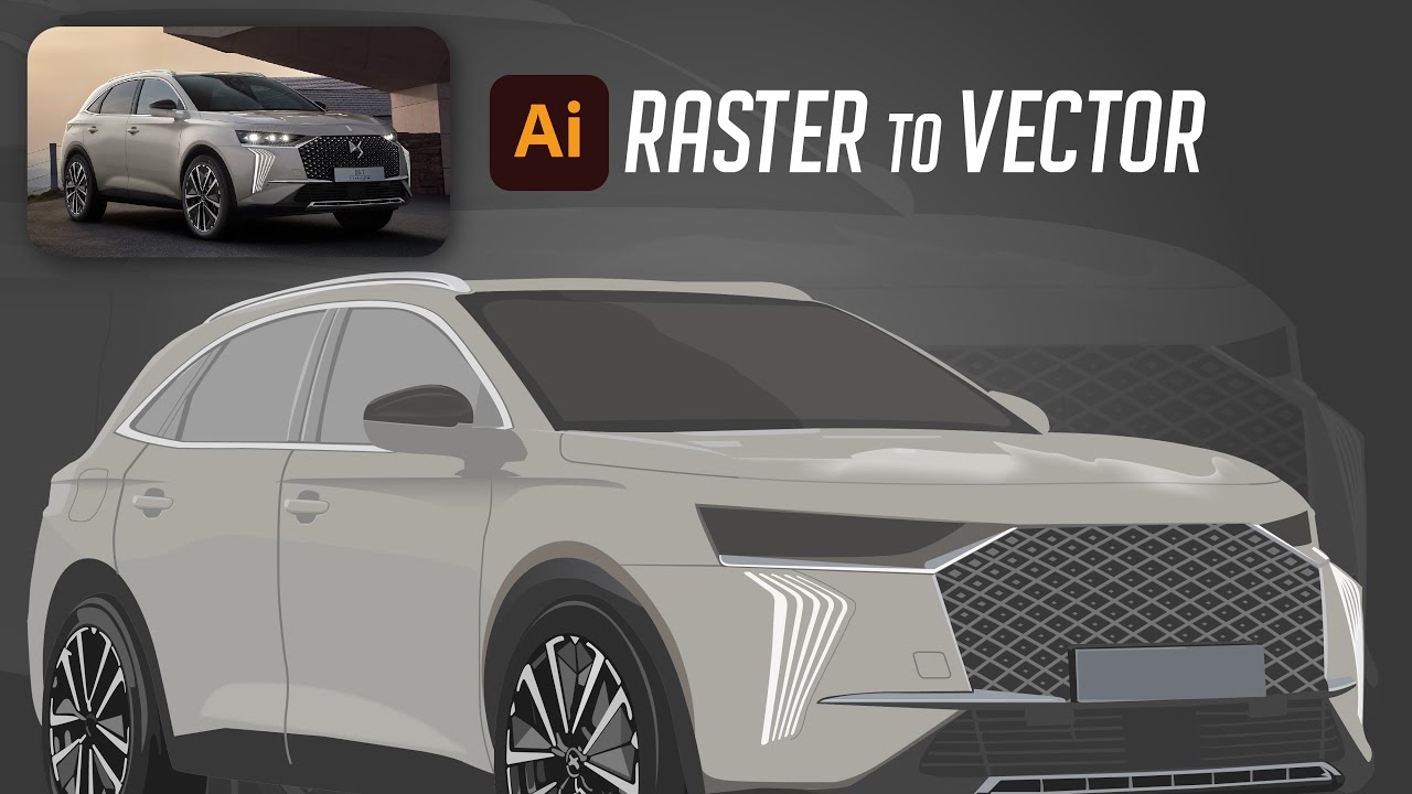 Gambar Raster Mobil Membuat Vector Mobil di Adobe Illustrator 2022 CC (Manual Tracing dari ...