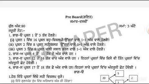 10TH CLASS MATH PRE BOARD PAPER 22 FEBRUARY 2021