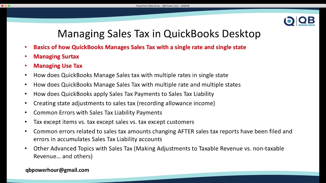 QB Power Hour: Managing Sales Tax in QuickBooks Desktop and Avalara