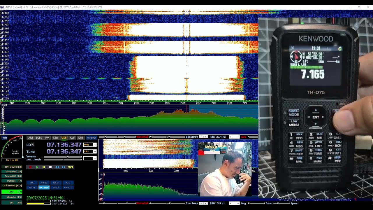 KENWOOD TH-D75 , IF Output HDSDR - YouTube