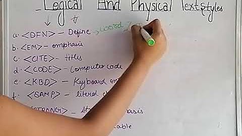 Logical & Physical text styles in HTML