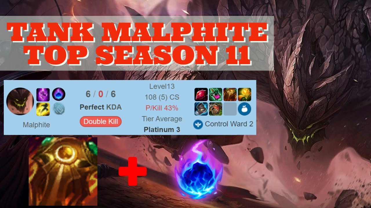 7 Tank Malphite Top vs Irelia Season 11 League of Legends Full Game