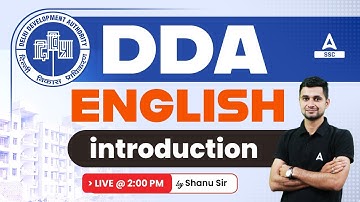 DDA Classes 2023 | DDA English Class By Shanu Sir | Introduction