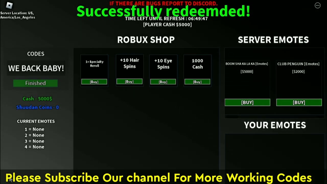 Roblox Shuudan Codes (March 2023)