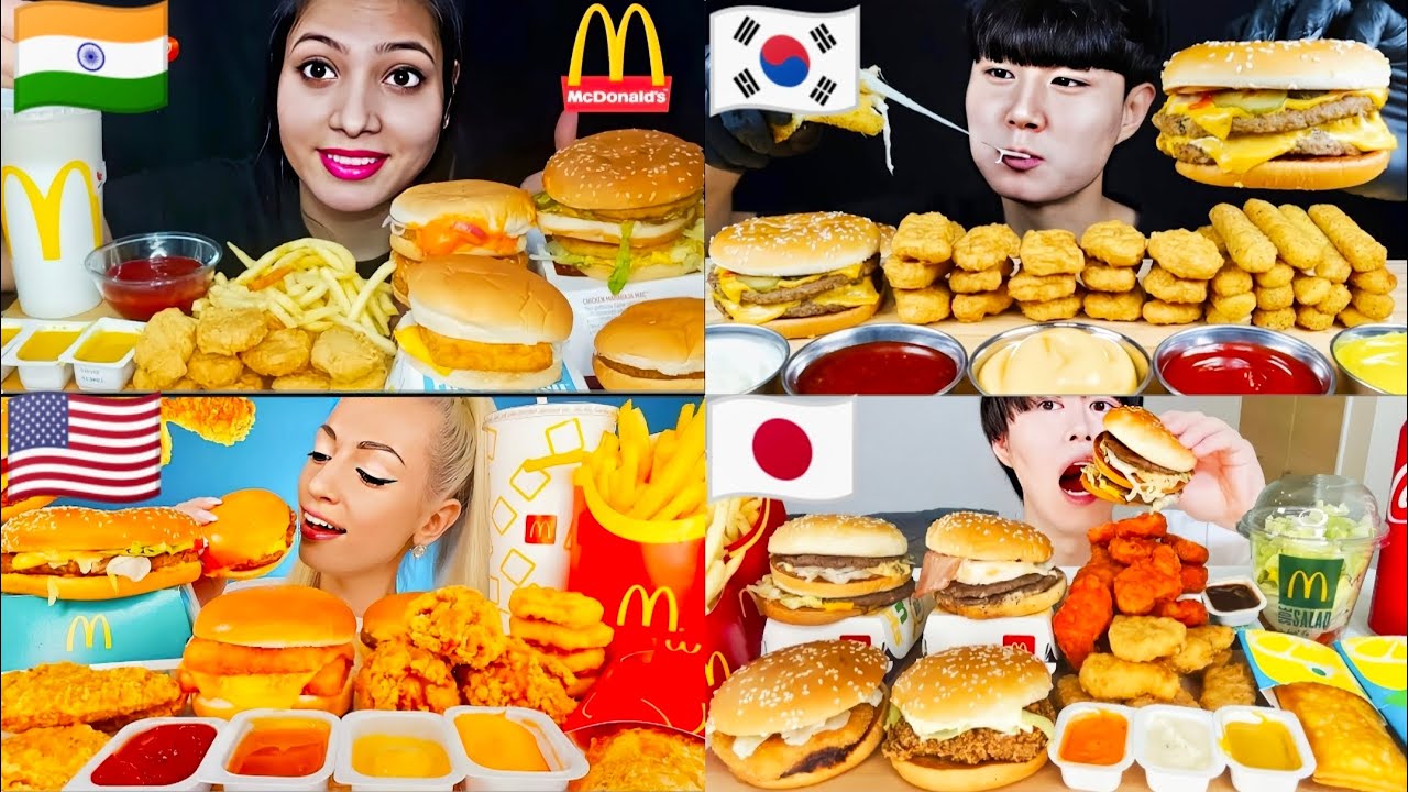 #4×SPEED#ASMREATING#CHALLEGE#DIFFERENT#COUNTRIES#MUKBANGER #COMPILATION#MCDONALS#CHICKEN#NUGGETS🍔🍟😋