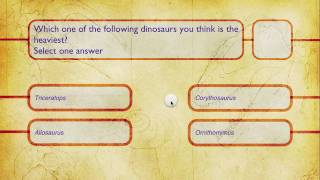 Quiz of iDinoBook App, dinosaurs iPad Application screenshot 2