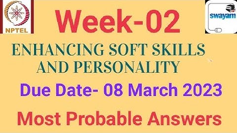 NPTEL 2023 | Enhancing Soft Skills and Personality | Assignment-02 | Most Probable Answers | #nptel