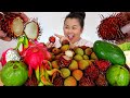 EXOTIC FRUIT MUKBANG 먹방 Rambutan + Longan + Pitaya Dragon Fruit + Guava + Sour Mango EATING SHOW!