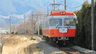 アルピコ交通上高地線3000系 渚駅発車 Alpico Kōtsū Kamikōchi Line 3000 series EMU