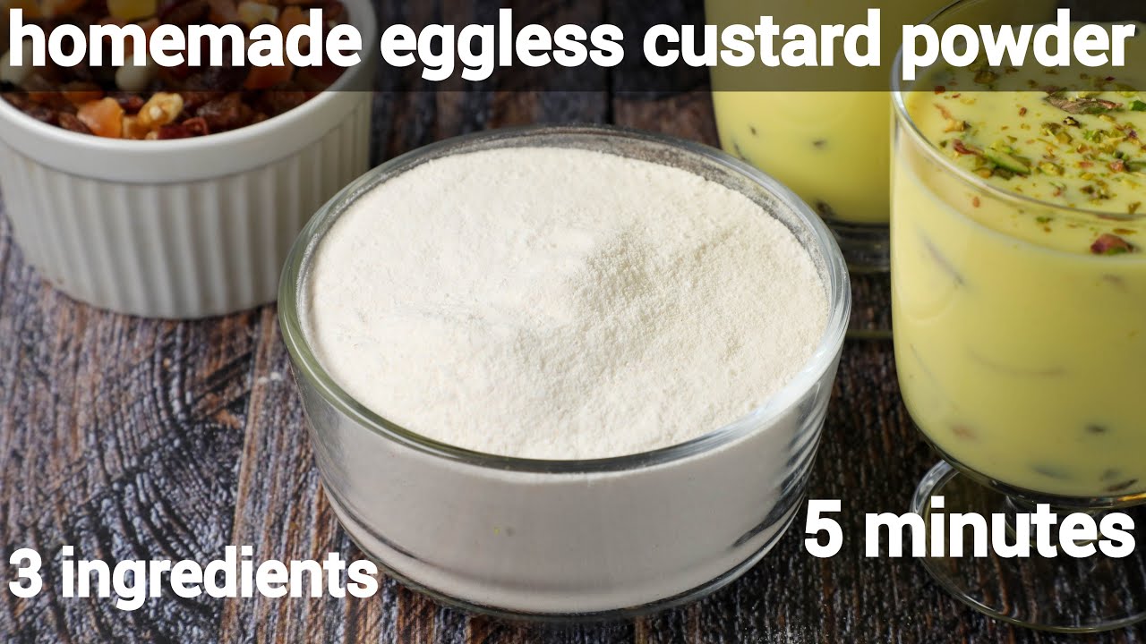 eggless custard powder recipe with 3 ingredients | how to make homemade custard flour | Hebbar | Hebbars Kitchen