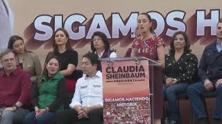 Presidential candidate for Mexico's ruling Morena party tells supporters she will not disappoint the