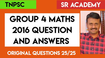 Tnpsc group 4-2016 maths questions and answers@SR ACADEMY