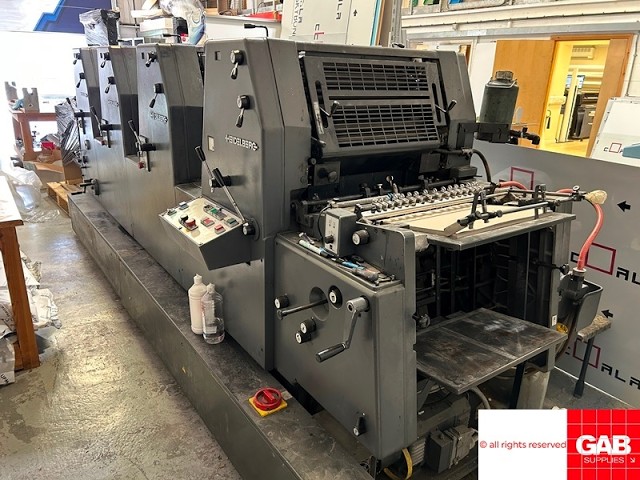 Heidelberg GTO 52 4 four color offset Year 1999 Cylinder video